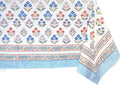 Pemberley Charleston Floral Block Print Tablecloth - Handcrafted Luxury Home Decor
